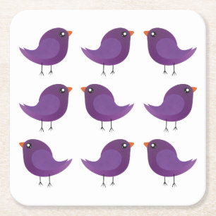 Dessous-de-verre Carré En Papier Enfants mignonette birdy