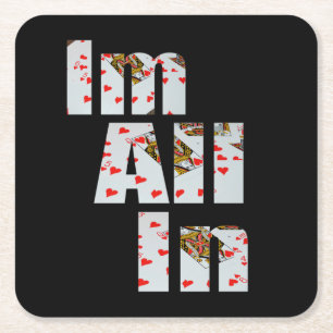 Dessous-de-verre Carré En Papier Engagé : All In Au Poker,