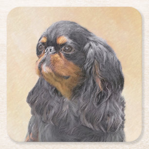 Dessous-de-verre Carré En Papier English Toy Spaniel Peinture Animal Art original