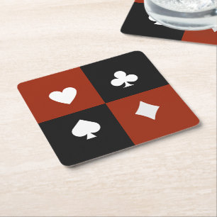 Dessous-de-verre Carré En Papier Enseigne de cartes à jouer modernes Poker & Bridge
