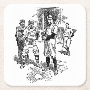Dessous-de-verre Carré En Papier Ensemble classique de Dessous de verre de baseball