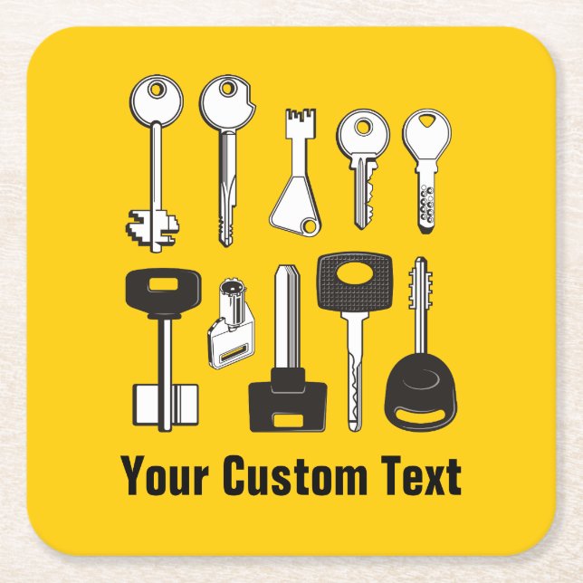 Dessous-de-verre Carré En Papier Ensemble de clés (Devant)