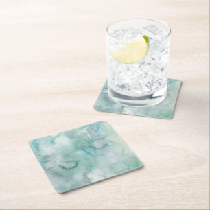 Dessous-de-verre Carré En Papier Ensemble de dessous de verre aquarelle bleu doux