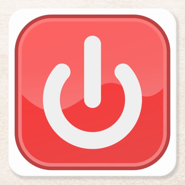 Dessous-de-verre Carré En Papier Ensemble de Dessous de verre Bouton Activé Simulé  (Devant)