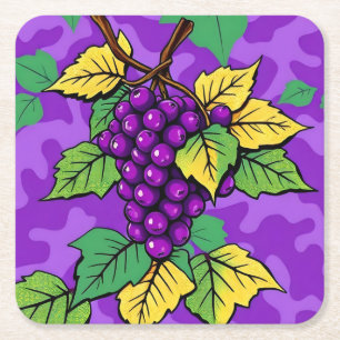 Dessous-de-verre Carré En Papier Ensemble de dessous de verre camouflage raisins vi