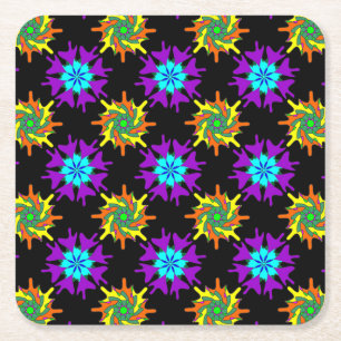 Dessous-de-verre Carré En Papier Ensemble de Dessous de verre de fleurs colorées
