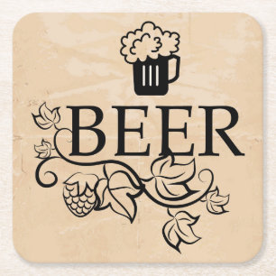 Dessous-de-verre Carré En Papier Ensemble très amusant de Dessous de verre de bière