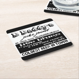 Dessous-de-verre Carré En Papier Ensemble vintage de dessous de verre de musique de