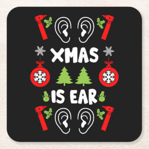 Dessous-de-verre Carré En Papier ENT Doctor Christmas