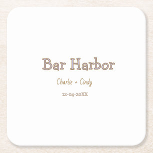 Dessous-de-verre Carré En Papier enterrement de vie de jeune fille à Bar Harbor dem