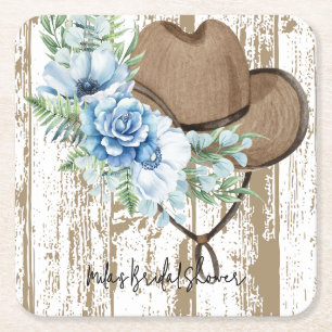Dessous-de-verre Carré En Papier enterrement de vie de jeune fille cowgirl 