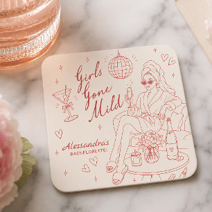Dessous-de-verre Carré En Papier Enterrement de vie de jeune fille Girls Gone Mild