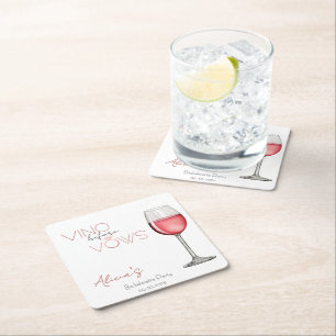 Dessous-de-verre Carré En Papier Enterrement de vie de jeune fille / Groupe de mari