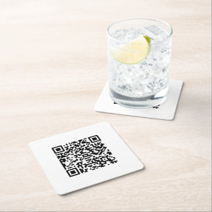 Dessous-de-verre Carré En Papier Entreprise de code QR personnalisé