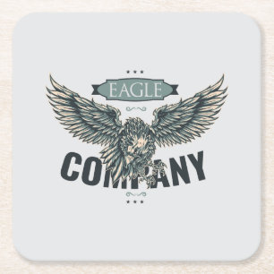 Dessous-de-verre Carré En Papier Entreprise Retro Eagle Design Américain