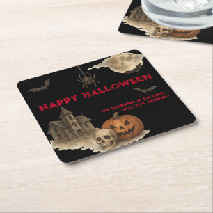 Dessous-de-verre Carré En Papier Entrez Si Vous Osez - Maison Halloween Éffrayante 