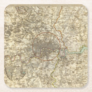 Dessous-de-verre Carré En Papier Environnements de Londres