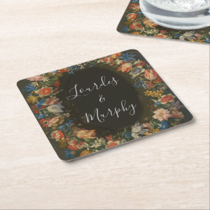 Dessous-de-verre Carré En Papier Épais Art Floral Jan Brueghel Save the Date