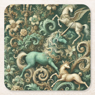 Dessous-de-verre Carré En Papier Équinoxe céleste – Licorne mythique