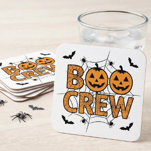 Dessous-de-verre Carré En Papier Équipage de Boo drôle Citrouille Mariage de Hallow
