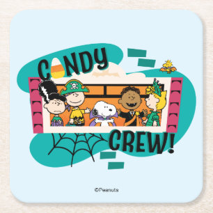 Dessous-de-verre Carré En Papier Équipe de bonbons Gang de Peanuts Halloween