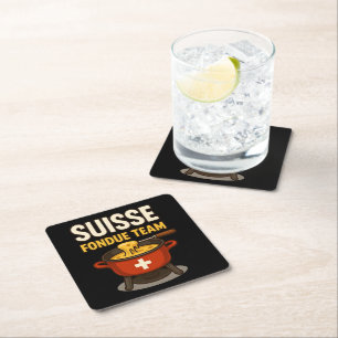 Dessous-de-verre Carré En Papier équipe suisse de fondue