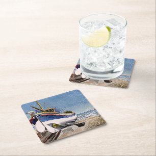 Dessous-de-verre Carré En Papier Eric Ravilious - Bateau à vie à Adelburgh,