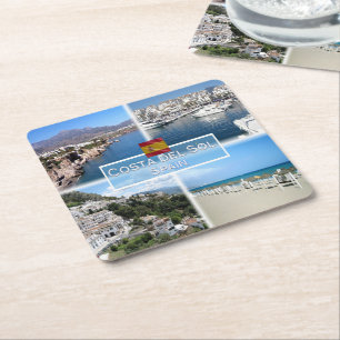 Dessous-de-verre Carré En Papier ES Costa del Sol - Nerja - Puerto Banus - Marbella