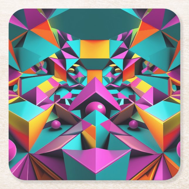 Dessous-de-verre Carré En Papier Espejismo Geométrico (Devant)
