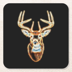 Dessous-de-verre Carré En Papier Esprit numérique principal d'énergie de cerfs
