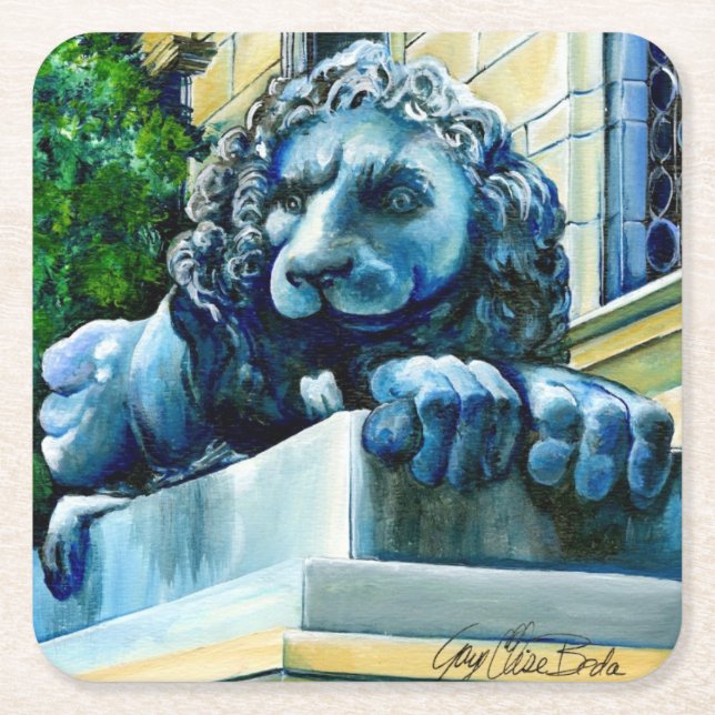 Dessous-de-verre Carré En Papier Estemate Feline, Washington DC, États-Unis (Devant)