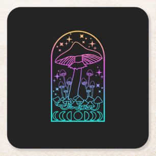 Dessous-de-verre Carré En Papier Esthétique Cottagecore Goblincore Champignon Acadé