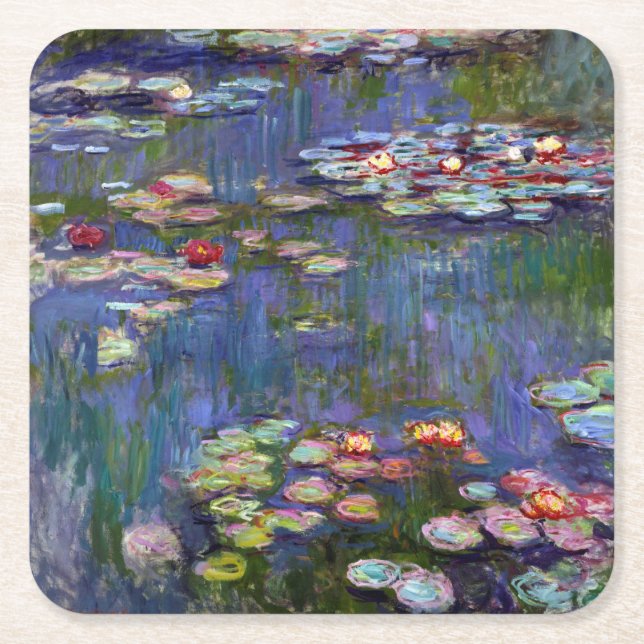 Dessous-de-verre Carré En Papier Etang Lily, Monet (Devant)