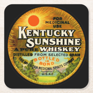 Dessous-de-verre Carré En Papier Étiquette de Whiskey du Kentucky Vintage