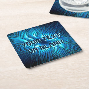 Dessous-de-verre Carré En Papier Étoile bleue sculptée