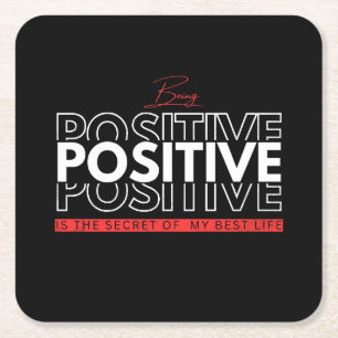 Dessous-de-verre Carré En Papier Être positif