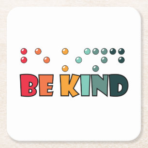 Dessous-de-verre Carré En Papier Être un peu littéraire en braille Sensibilisation 