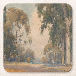 Dessous-de-verre Carré En Papier Eucalyptus (1922) – Aquarelle botanique délicate
