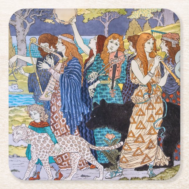 Dessous-de-verre Carré En Papier Eugene Grasset - Panneau décoratif Harmony (Devant)