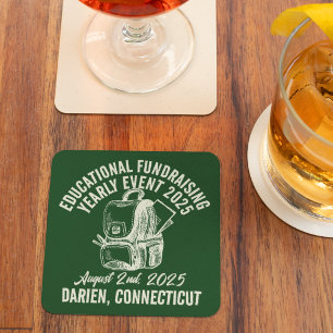 Dessous-de-verre Carré En Papier Evénement de collecte de fonds éducatif de style v