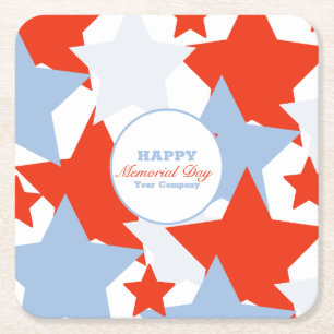 Dessous-de-verre Carré En Papier Événement de la fête du Memorial Day avec des étoi