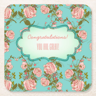 Dessous-de-verre Carré En Papier Événement floral personnalisable