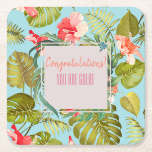 Dessous-de-verre Carré En Papier Événement tropical personnalisable