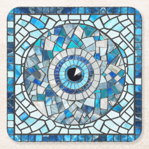 Dessous-de-verre Carré En Papier Evil Oeil Amulet Mosaic Art