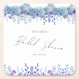 Dessous-de-verre Carré En Papier Exemple de décoration florale violette pour une do