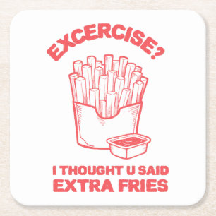 Dessous-de-verre Carré En Papier Exercice je pensais que tu avais dit des frites su