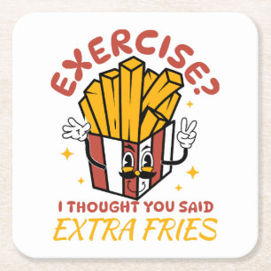 Dessous-de-verre Carré En Papier Exercice Je Pensais Que Vous Avez Dit Des Fries Su