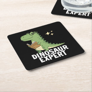 Dessous-de-verre Carré En Papier Expert en Dinosaures - Science Cool Dino T-Rex pou