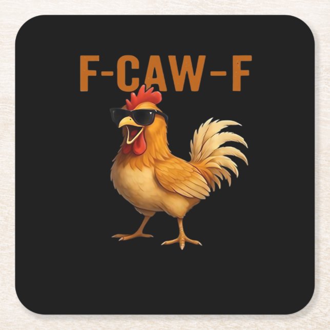 Dessous-de-verre Carré En Papier F-Caw-F Chicken Classic Aesthetic Design (Devant)