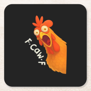 Dessous-de-verre Carré En Papier F-Caw-F Chicken Retro Classique